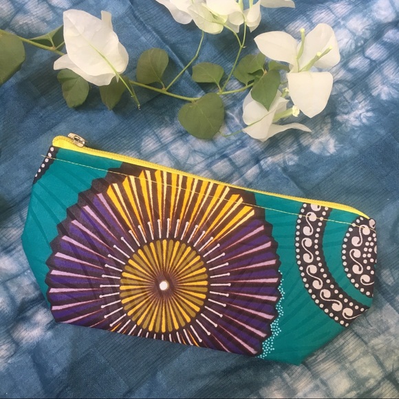 Handbags - African wax make up catch all pouch bag zipper top